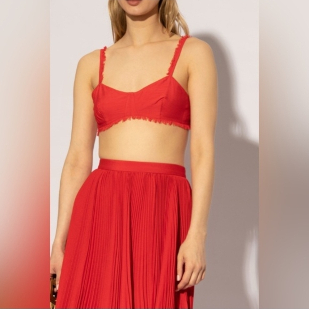 Nwt Cult Gaia Eza Top In Lollipop Frayed Trim Bra Size 2